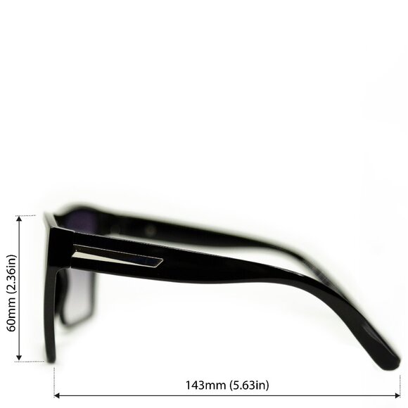 NEW Oversized Women Sunglasses with %100 UV Protection - (Gradient Purple Lens) - Picture 3 of 6